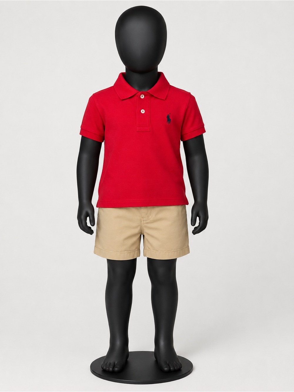 Polo Ralph Lauren Toddler 3T Preppy Outfit Set Red Polo Khaki Shorts